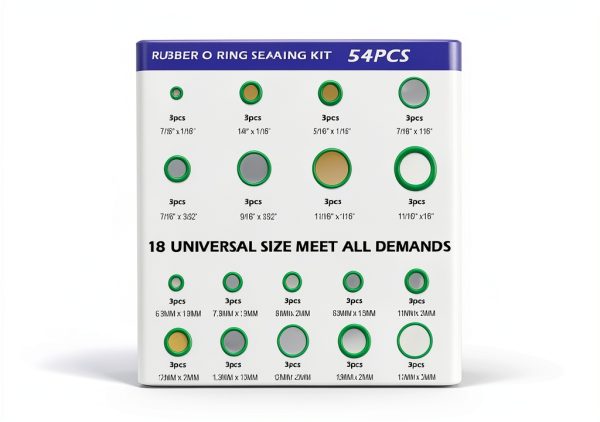 YGDMD AC Seal Kit Steel & Nitrile O‑Rings Green Silver 139‑Piece Set-1
