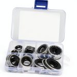 Carleef Car AC Gasket Kit 45pcs Black Alloy Steel Rubber Set-0