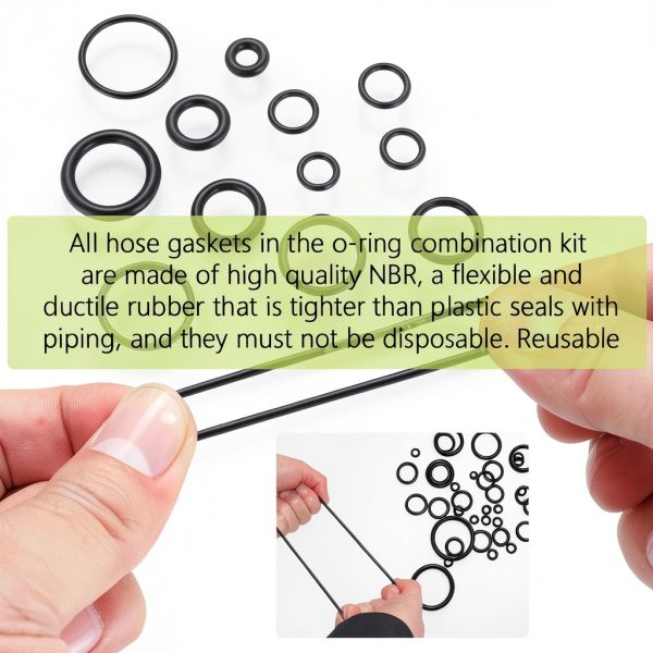 Aokdom O-Ring Kit 300pcs Rubber Gasket 3-22mm NBR Seal-2